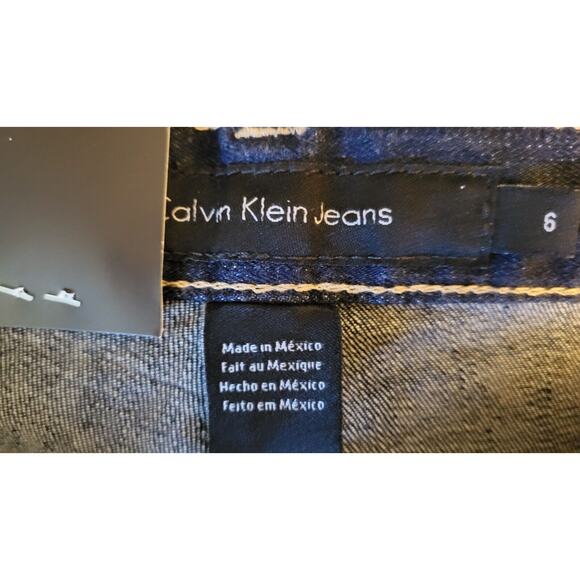 NWT Calvin Klein Jeans Women's Size 6 Blue Low Rise Flare Dark Wash - Picture 7 of 15